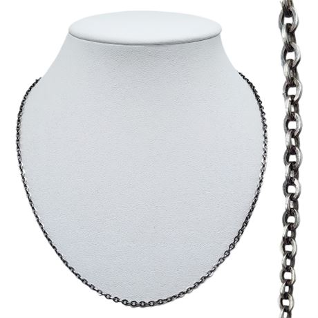 Vintage 18" Sterling Silver Cable Chain Necklace