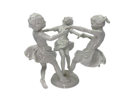 Lorenz Hutschenreuther German Porcelain “May Dance” Girl Flower Frog Statue