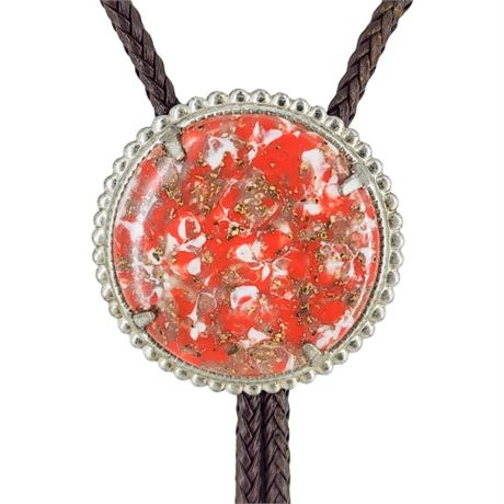 Vintage Faux Mottled Stone Bolo Tie