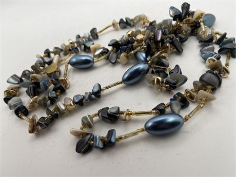 Blue AGATE gemstone necklace