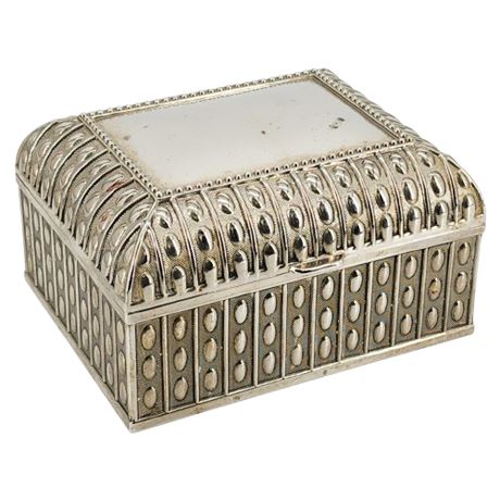 Vintage WHITEHILL Silver Plate Velour Lined Mini Jewelry/Trinket Box