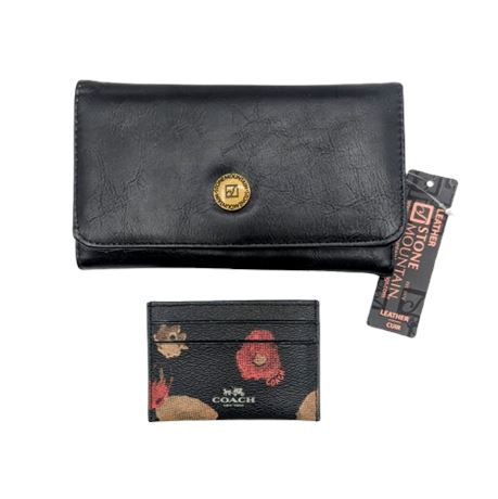 Leather Stone Mountain Wallet & Coach Credit Card Holder