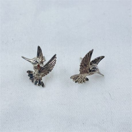 Vtg Sterling Hummingbird Earrings