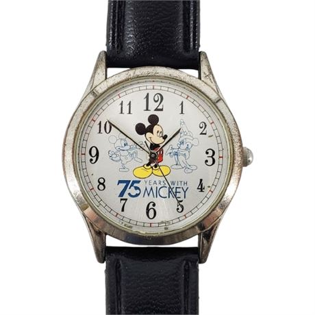 Vintage DISNEY 75 Years With Mickey Mouse Wristwatch, Running