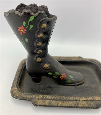 Vintage Cast Iron Victorian Boot Trinket Tray