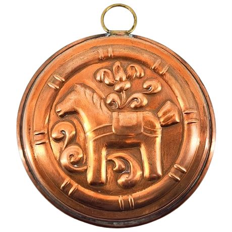 Vintage Swedish Dala Horse 4" Copper Mold