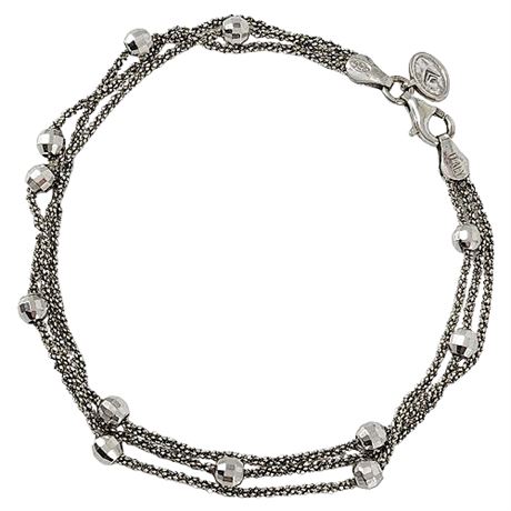 Signed Silpada Sterling Silver Satellite Bead Bracelet