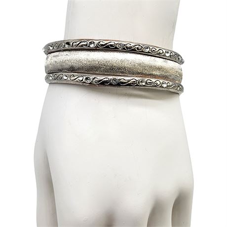 Three Monet Silver Tone Bangle Bracelets