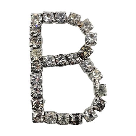 Vintage Rhinestone Letter "B" Brooch