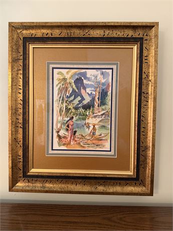 Louis Macouilard Hawaii Water Color Mid Century