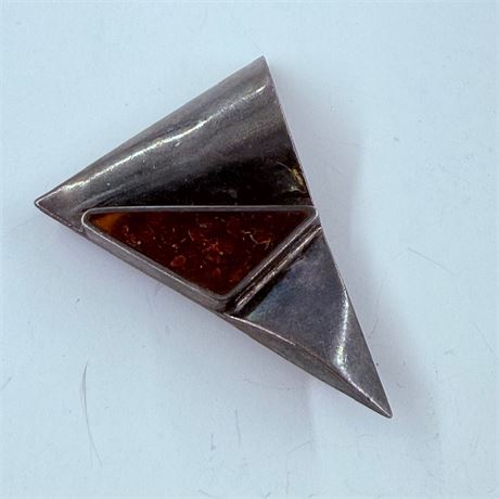 22.4g Baltic Amber Sterling Brooch
