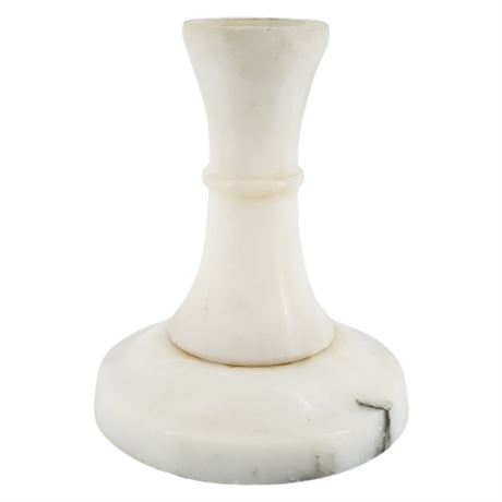 Vintage Alabaster Marble Single Light Candlestick