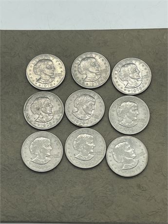 Nine (9) 1979 Susan B. Anthony Dollar Coins