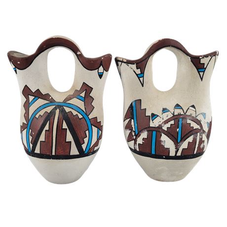 Hand-Painted Pueblo Native American Wedding Vases