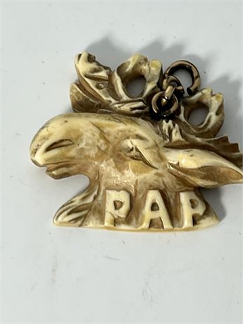 Victorian carved moose pin