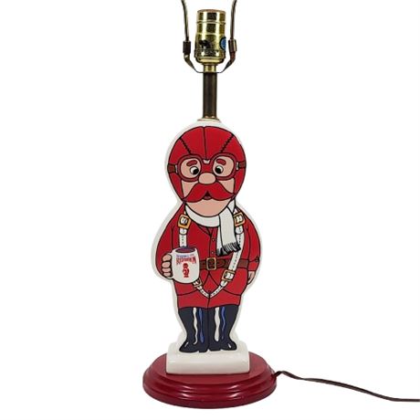 Vintage Seagram's Gin Red Baron Ceramic Table Lamp