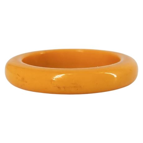 Vintage Butterscotch Bakelite 4mm Ring, Sz 6.5