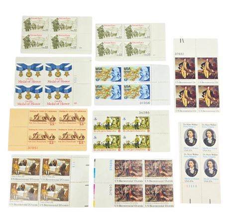 Lot of Postage Stamp Blocks