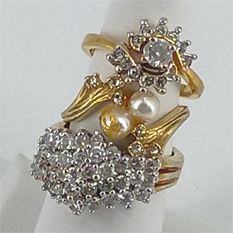 Deborah Armstrong Co Ring Including Two More CZ Cocktail Rings