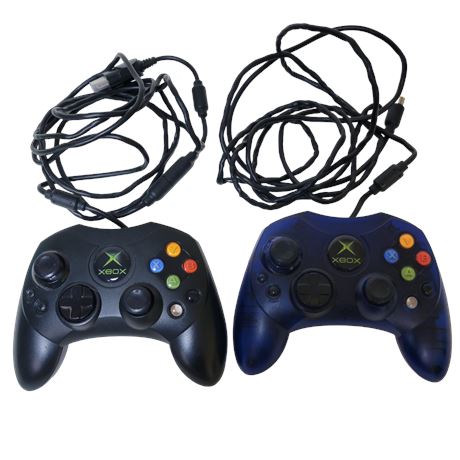 Black & Blue Original Xbox S Controllers (2)