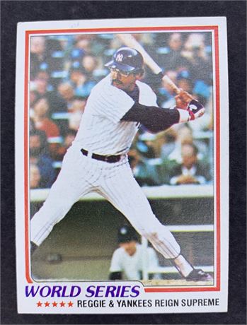 1978 TOPPS #413 World Series Reggie & Yankees Reign Supreme Baseball Card