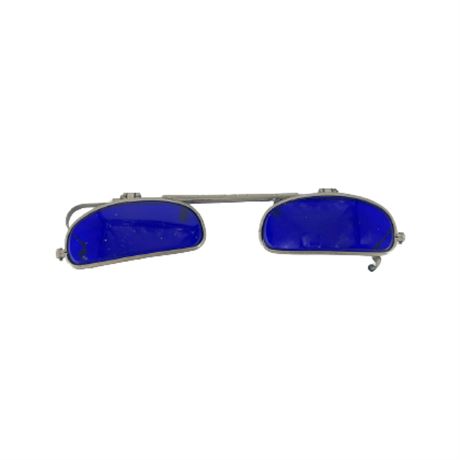 Cobalt Blue Clip on Welding Glasses