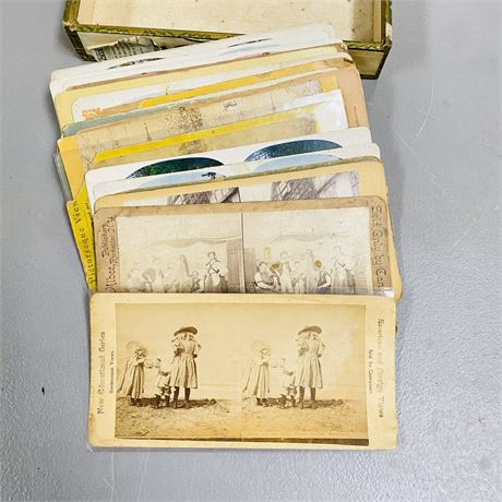 Antique Stereocards + Cigar Box They Were Found In