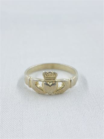 Vintage SD Ireland Sterling Claddagh Ring Size 13