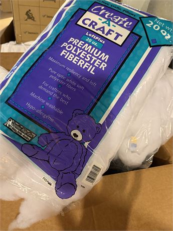 Large Box of Fabric & Premium Polyster Fiberfill