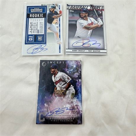 3 Bobby Bradley Auto Rookie Cards