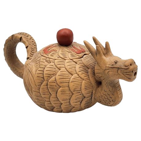 Figural Chinese Pottery Dragon Teapot