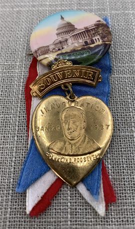 1937 Franklin D Roosevelt Inauguration Pin