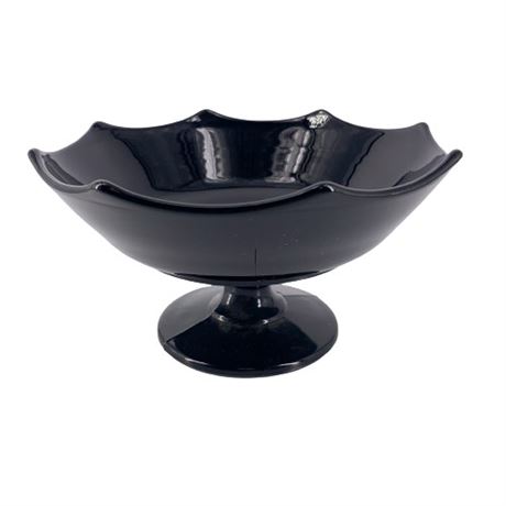 Black Amethyst Pedestal Compote Bowl
