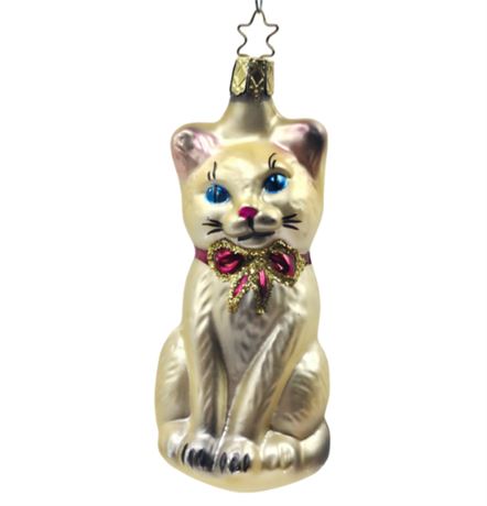 VTG West German, Glass Cat Ornament