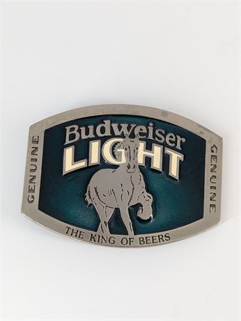 Budweiser Light Beer Belt Buckle w/Horse