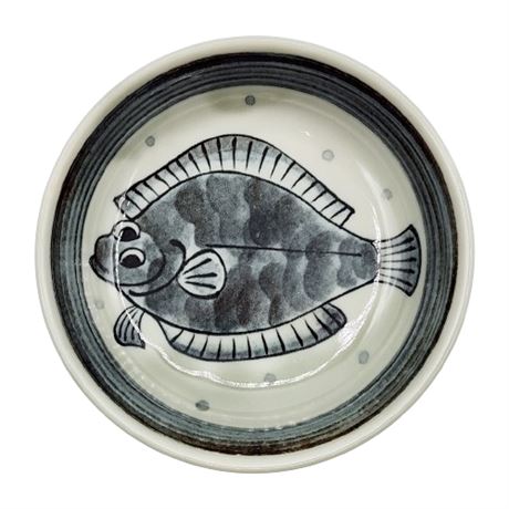 Mashiko Hirame Japanese Ceramic Fish Soy Sauce Bowl