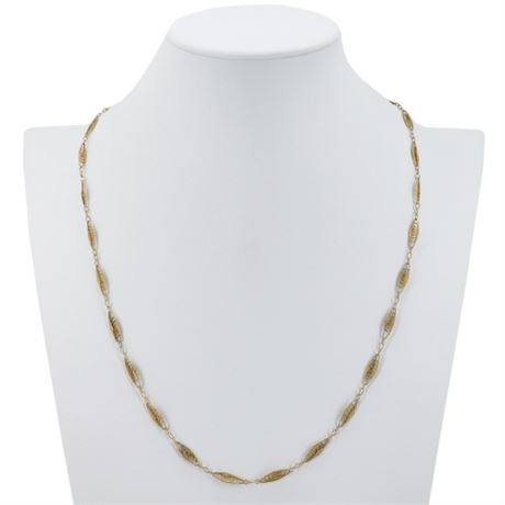 Vintage TRIFARI Gold Tone Filigree Link Necklace