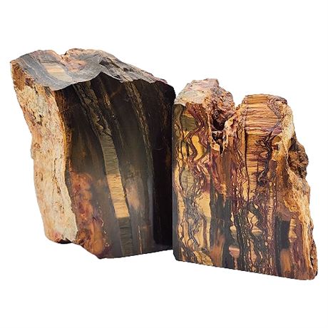 Heavy Tiger's Eye Mineral Slab Bookends