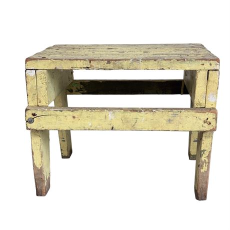 Yellow Paint Handcrafted Stool