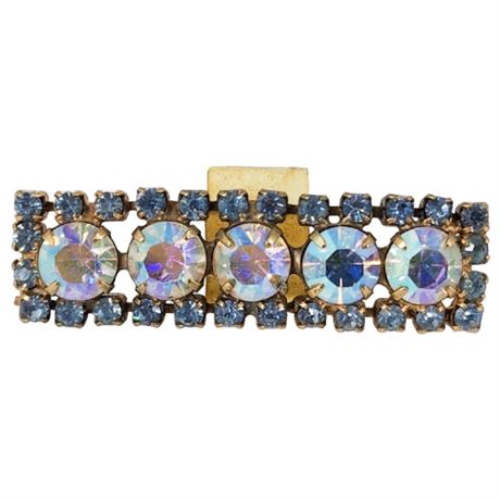 Single Vintage Aurora Borealis Rhinestone Shoe or Dress Clip