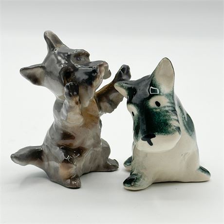 Pair of Vintage Ceramic Terrier Dog Figurines
