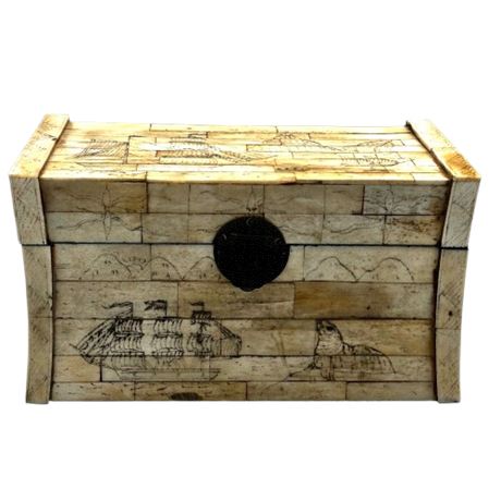Decorative Carved Scrimshaw Box