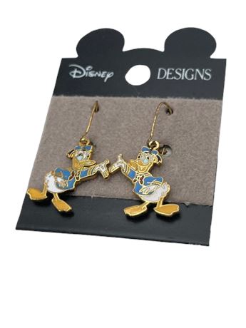Walt Disney gold tone Donald Duck pierced earrings