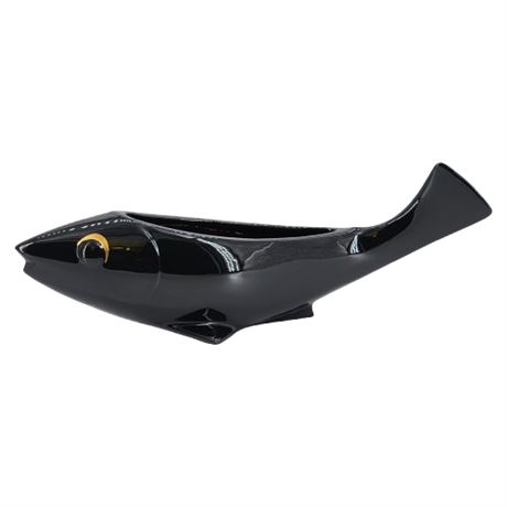 Mid-Century Lenox Black Porcelain Shark Trinket Dish, No Lid