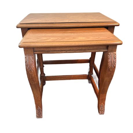 Pair of Vintage Oak Nesting Tables