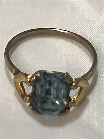 2.35g bluestone 10k Gold filled vintage ring