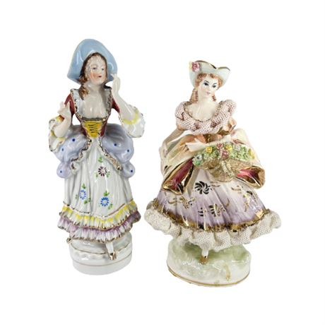 Vintage Porcelain Lady Figures