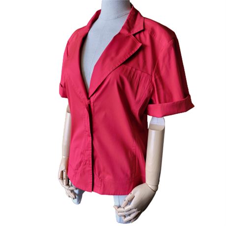 Donna Karan Black Label Short Sleeve Shirt Jacket