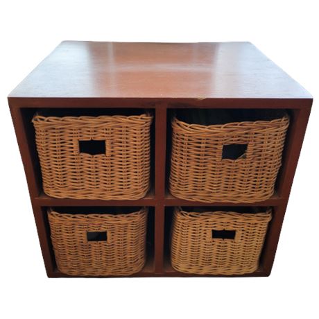 Storage Set with 4 Cubes & 4 Wicker Baskets