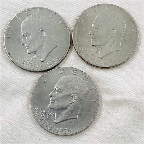 3 Eisenhower Bicentennial Dollars